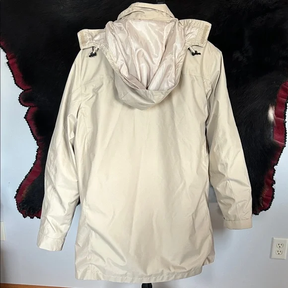 Land’s End Women’s Hooded Soft Coat in Champagne Beige w/zip out liner - Picture 2 of 6